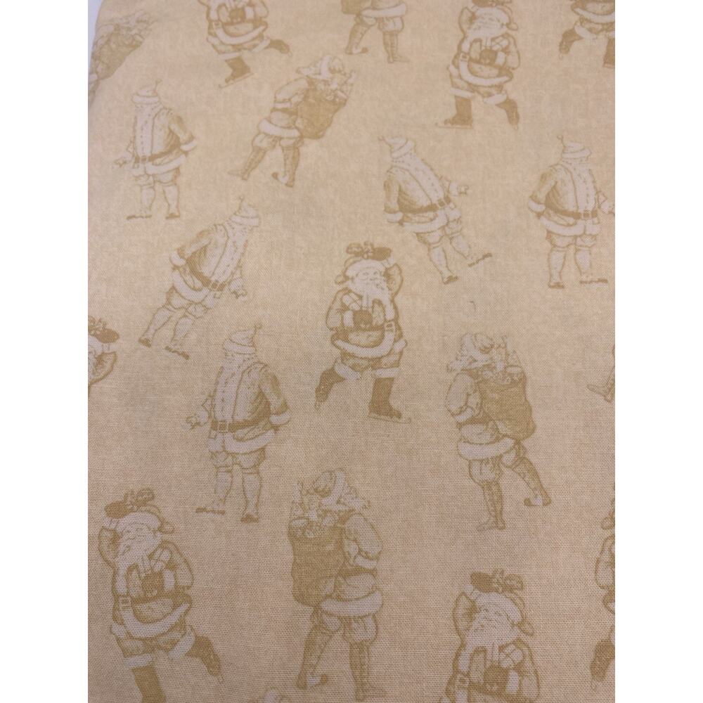 Ann Wanke Henry Glass Fabric Cream Santa Claus Old Fashioned Christmas 2.9 Yds